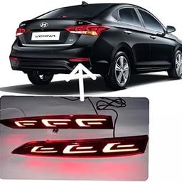 DDA ENTERPRISES REAR REFLECTOR LED BREAKE LIGHT BUMBER DRL BACK COMPATIBLE VERNA 2017-2019 SET OF 2PCS WITH WIRING-image-3