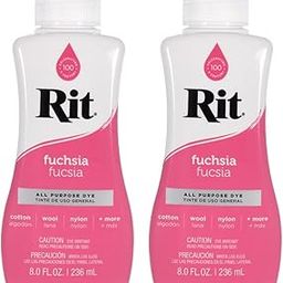 Rit Dye Multi-Purpose Liquid 8 oz, Great for Clothing, Accessories, Decor and More, 2 Pack, Fuchsia-13