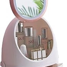 MYHEART Makeup Organizer Modern Jewelry and Cosmetics Storage Boxes with Rotatable Mirror Makeup Mirror Desktop Finishing Box Bathroom And Vanity Dresser and Countertop-picture-17