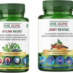 DHE ACME Mylink Neuro with Brahmi & Ginkgo Biloba and Joint Revival with Glucosamine & Chondroitin | Mind & Mobility Care-image-65