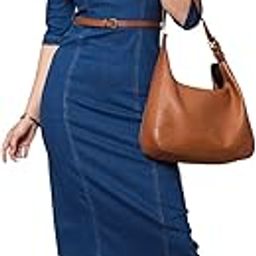 sassafras Women's Denim Below The Knee Bodycon Dress with Crop Blazer-picture-15