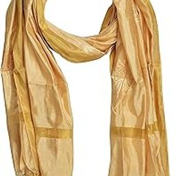 Silk Golden Block Print Dupatta With Golden Border for Womens & Girls-picture-23