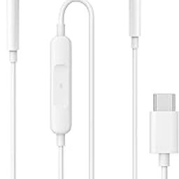 On Ear Type C Wired Extra Bass Hi-Fi Stereo Earphones with Microphone for Smartphones - White-55