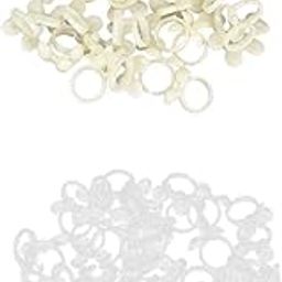 UJEAVETTE® 100Pcs White + 100x Clear Butterfly UV Gel Tool Color Display Nail Art Ring-image-17