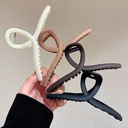 PACTIV Simple Solid Color Headwear Large Size Girls Make Up Washing Face Frosted Crab Clips Cross Hair Claws Hair Accessories Hair Clips (Multi-color)-image-2