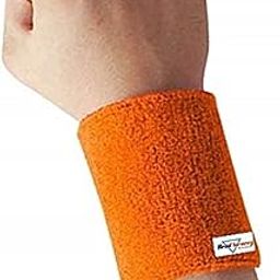 HeadTurners Sweat Band Wrist Band/Wrist Support for Gym, Cricket, Running and Sports Activities 5 inches- (Orange, 1 pc)-image-49