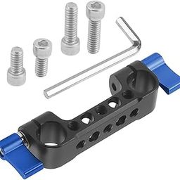 WANSUPYIN 15mm Rod Clamp Rail Block Double Rod Clamp Mounting Adapter for 15mm Rail Rig Support Rail System-17