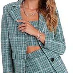Women's Co-ord Set Lycra Long Sleeve Blazer Inner Crop Top and Skirt Set | Top and Bottom Set-1