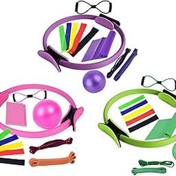 11Pcs Pilates Ring Circle and Pilates Ball Set Workout Equipment for Pilates Purple| Sports Equipment | Outdoor Sports Gear | Exercise Gear-image-4