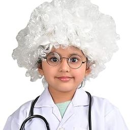 BookMyCostume White Old Man Curly Hair Wig Unisex Adult & Kids-17