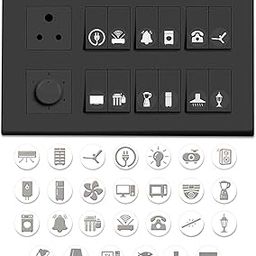 Wonder Hub Premium Silver Foil Embossed Switch Stickers for Switch Board | Pack of 330 Stickers for Home Including Fan, Light and Many More-image-4
