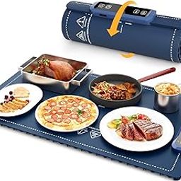 BLURISM Food Warming Mat for Buffet, Electric Warming Tray to Keep Food Warm at Party, Silicone Heating Mat with 7 Temperature Levels& Auto Shut-Off, Food Warmers for Parties, Gatherings, Everyday Use-98