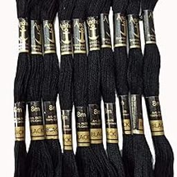 HUSKY QUALITY OUR PRIORITY Anchor Stranded Cotton SKEINS/Embroidery Threads Longstitch/Cross Stitch (Black, 8 mtrs, Pack of 10 pcs)-image-66