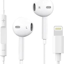 Lightning Connector Earphones with Volume Control, White Wired Earphones with Powerful HD Mic for Clear Sound, in-Line Volume Controller & Noise Cancellation All iPhone - All iOS-image-46