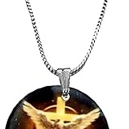 My Lord Jesus Life Feather Crystal Religious Snake Chain Pendnet for Men and Women-picture-45