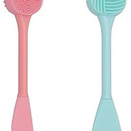 Bhavyam 2 in 1 multipurpose silicone face cleansing brush for applying face pack Pore Cleansing Blackhead Removing face cleaning brush for women girls(multicolour) (1)-image-88