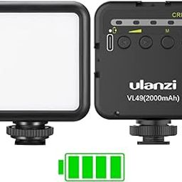ULANZI VL49 2000mAh LED Video Light 3 Cold Shoe Mounts, Soft Light Panel for DJI OSMO Mobile 3 Pocket Zhiyun Smooth 4 Sony RX100 VIICanon G7X Mark III A6400 6600 GoPro 8 7 6 5 Vlog, Black-15
