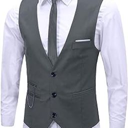 Men's Vest Formal Dress Business Slim Fit Sleeveless Vest Waistcoat-image-55