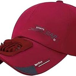 Outdoor Cooling Fan Hat Baseball Cap Sun Hat Outdoor Camping Wine Red Cotton 1 piece Clothing, Shoes & Accessories | Mens Accessories | Hats-image-32