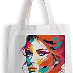 Canvas Tote Bags for Women, College Bag for Girls, Tote Bag for Shopping, Travel & Beach Bags for Women - Women Painting - D No - 078-image-70