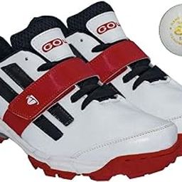 Pace White/Red cricket shoes Size-10 with TR-88-W Cricket Leather Ball Veg Tanned White-image-24