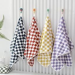 HomeCloud Microfiber Soft & Fuffy Hand Towel 400 GSM with Hanging Loop | Soft, Highly Absorbent & Fast Dry | Perfect for Home, Pool & Gym | (75x35cm) (Chess_Multi, Set of 2)-41