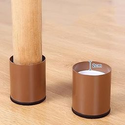 HEAVENGLOW Furniture Risers Bed Riser Chair Leg Lifts Couch Lifter Round 4x5cm Brown-picture-14