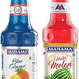 Manama Blue Curacao Fruit Syrup and Watermelon Fruit Flavoured Syrup, 750ML Each, Pack of 2-image-88