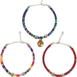 Dog Trust Ethnic Pet Collar with Bell Safety Adjustable Cat Necklace Ethnic Style Cat Collar Pack of 1 pcs-1