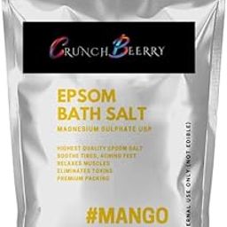 CRUNCH BEERRY BATH SALT For Muscle Relief, Relieves Aches Pain,Bath salt for Relaxation,Refreshing Body,Joint Soreness and Tired Muscles,No Color Added 1000gm (BATH SALT_MANGO_1 Kg.)-image-82