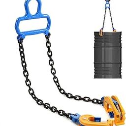 BEAMNOVA Upgraded Chain Drum Lifter 1 Ton / 2200lbs Loading Capacity for 55 Gallon Drums Forklift Hoist Crane Metal Plastic Barrel Double Lifting Chains, Double Hooks & Chains-image-63