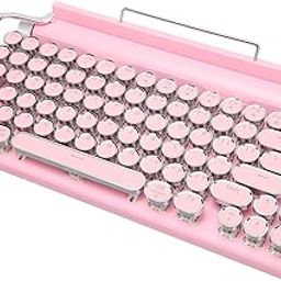 Ubervia Mechanical Keyboard, Round Keycaps PC Keyboard 83 Keys Ergonomic for Laptop (Pink)-image-8
