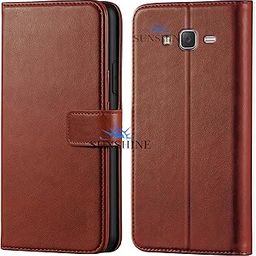Leather Vintage Shock Proof Flip Case Back Cover for Samsung J5 Sport (Flexible | Leather Finish | Card Pockets Wallet & Stand |Brown)-image-45