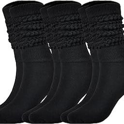 Women Slouch Socks Thick Boot Socks Soft Extra Long Knee High Scrunch Socks Size 5-10-image-24