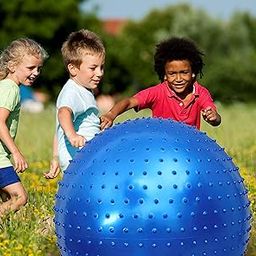Large Sensory Massage Ball for Kids, 85 cm, Bouncing Exercise Ball, Large Inflatable Ball with Tactile Stimulation Spikes, Outdoor Yoga Ball, Large Beach Ball (85 cm, 1 Set Macaron Ball)-image-58