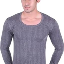 Men's Thermal Winter Wear Full Sleeves Body Warmer Top Only in Off White & Grey : Stay Warm and Stylish in Cold Weather with Ultimate Comfort-picture-1