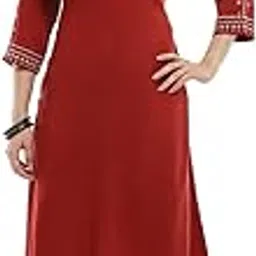 biba Women Rayon Solid Regular Fit Straight Kurta-picture-14