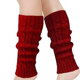 Leg Warmers for Women 80s Cable Knit Leg Warmer for Ballet Dance Figure Skating Yoga Party Junior Neon Long Socks-image-84