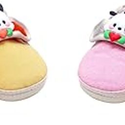 Baby Shoes Combo – 2 Pairs of Soft Sole First Walker Shoes with Cute Cartoon Heart Design | Anti-Slip Lightweight Crib Shoes for Infants & Toddlers (Yellow & Pink)-image-24