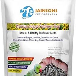Jainsons Pet Products Striped Sunflower Seed Bird Food – 1 Kg Premium Mix for Conures, Lovebirds, Cockatiels, African Grey, Macaws, Cockatoos, Parakeets & All Parrots | Suitable for All Life Stages-image-27