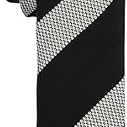 Black And Grey Stripe Microfiber Necktie for Men-image-33