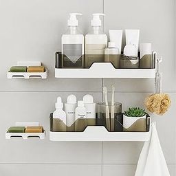 HOUSE OF VIPA Multipurpose Bathroom & Kitchen Organizer Stand | Plastic Storage Shelf for Toiletries, Utensils | Wall Shelf Alternative for Small Spaces-image-115
