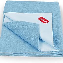 LuvLap Instadry Anti-Piling Fleece Extra Absorbent Quick Dry Sheet for Baby, Baby Bed Protector, Waterproof Baby Sheet, Small Size 70x100cm, Pack of 1, Sky Blue-image-83