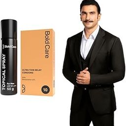 Bold Care EXTEND Non-Transferable Spray for Men (Pack of 1) - 50 ml + Bold Care Ultra Thin Long Last Condoms (Pack of 1)-image-53