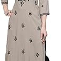 Rayon Straight Lucknowi Chikankari Ethnic Wear Kurta for Women-image-72