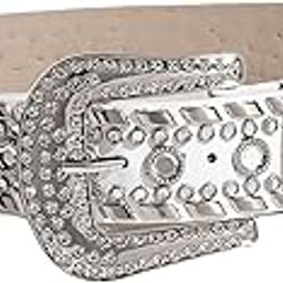 CALANDIS PU Leather Belt Punk Cowboy Women Rhinestone Belt for Pants Jeans Lady Girls White | Clothing, Shoes & Accessories | Womens Accessories | Belts-image-59