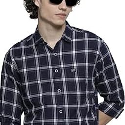 Men's Cotton Slim Fit Checkered Full Sleeves Spread Collar Casual Shirt-image-84