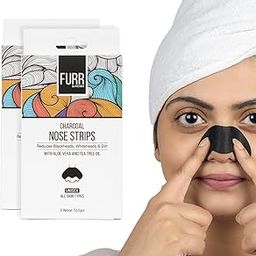FURR By Pee Safe Blackhead Remover Bamboo Charcoal Nose Strips (Pack of 6) | With Aloe Vera & Tea Tree Oil | Reduces & Prevents Blackheads, Whiteheads, Dirt and Oil | Cleanses Pores-48