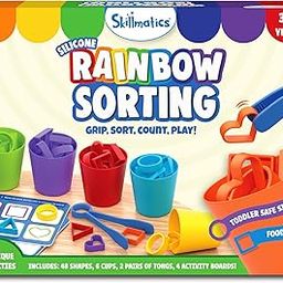 Skillmatics Silicone Rainbow Sorting Board Game - Learning & Educational Toy, Sorting, Counting & Sequencing Skills, Gift for Toddlers & Preschoolers Ages 3, 4, 5, 6-27
