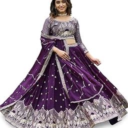 Women's Georgette Sequins Embroidered Lehenga Choli With Dupatta Set | Wedding | Stylish | Party | Lehenga For Women (Hathi)-image-25